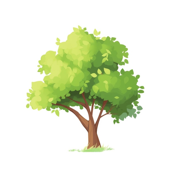 Foto cute summer vibes árvore simples em estilo plano com ilustração vetorial de alta resolução em um bac branco