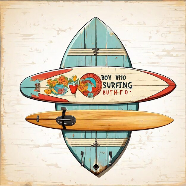 Foto cute surfing clip art ai generado por