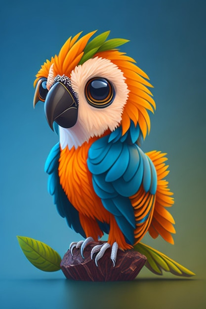 cute_tiny_macaw_anime