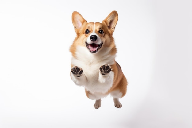 Cute Welsh Corgi cão isolado em fundo branco