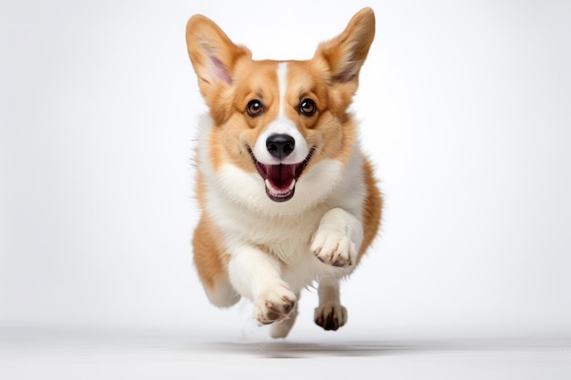 Cute Welsh Corgi cão isolado em fundo branco