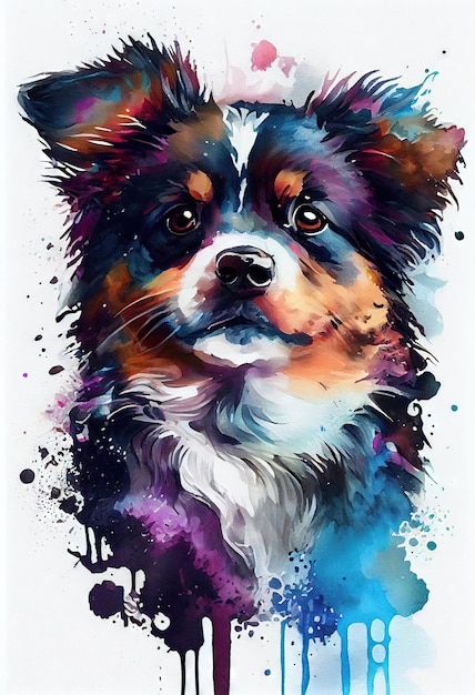 Cuteart de cachorro de cor de água