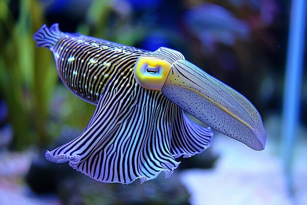 Cuttlefish fascinantes que exibem mudanças de cor