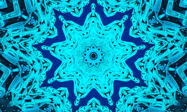 Cyan Kaleidoskop Hintergrund, Geschenkverpackung und Tapetenkonzept