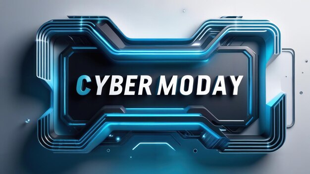 Foto el cyber monday es un concepto de moda de banner de ventas para compras en línea.