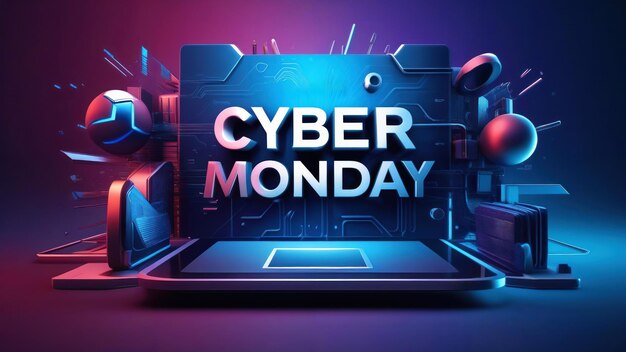 Cyber Monday trendiges Konzept von Verkaufsbannern für Online-Shopping Hintergrund