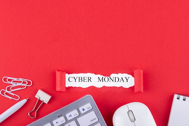 Foto cyber-monday-zusammensetzung von oben