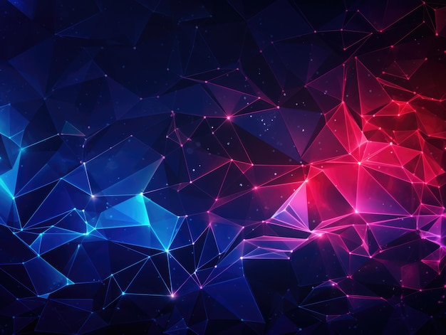 Cyber-Neon-abstrakter Polygon-Hintergrund