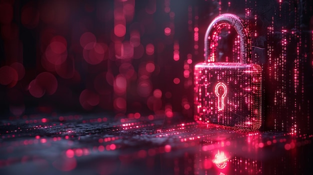 Cyber-Schutz-Schnittstelle sichere Netzwerk-Architektur holographische Verriegelung und Codes Zukunft der Privatsphäre Dämmerung KI Generative