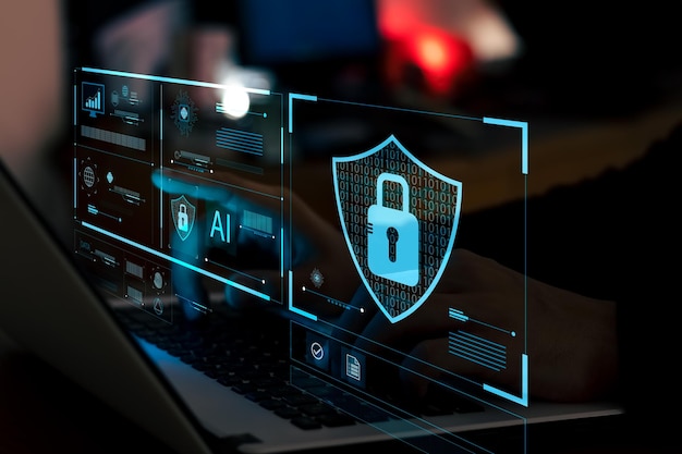 Cyber-Sicherheits-Essentials Digitale Kriminalitätsverhütung durch anonyme Hacker Persönliche Datensicherheit und Bank- und Finanzwesen