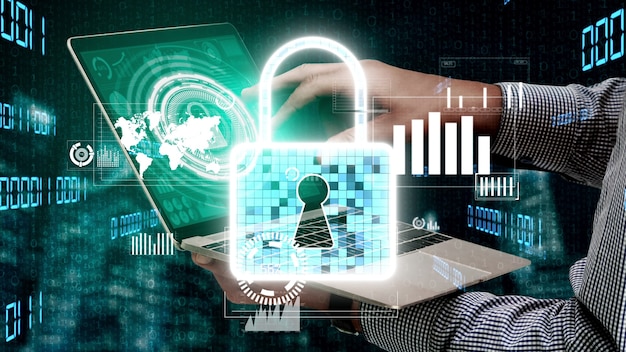 Cyber-Sicherheitsverschlüsselungstechnologie zum Schutz des Datenschutzes konzeptionell