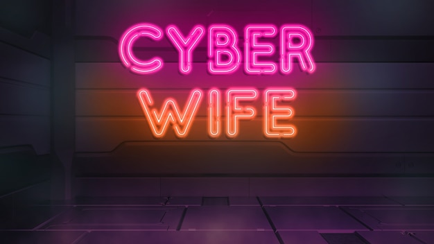 Cyber Wife scifi schwarze Wand