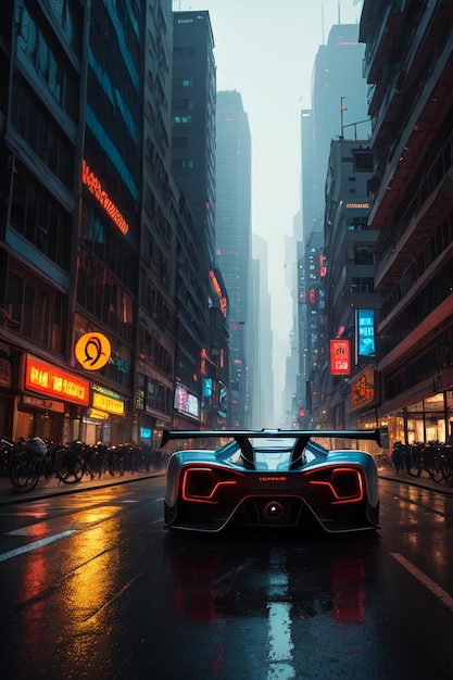 cyberpunk A aparência da exposição de supercarros é um fundo de papel de parede de carro super bonito