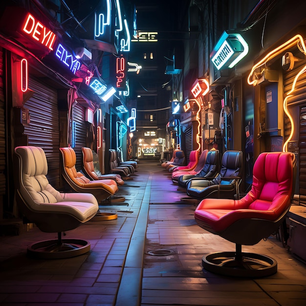 Cyberpunk Alley Neon Lit Alleyway Backdrop Cyberpunk City Ba Design criativo Livestream Background