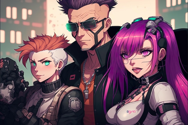 Cyberpunk-Anime-Partyhelden