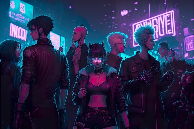 Cyberpunk-Anime-Partyhelden