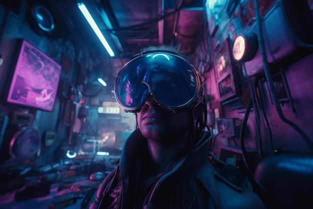 Cyberpunk espacio de inteligencia artificial Generar Ai