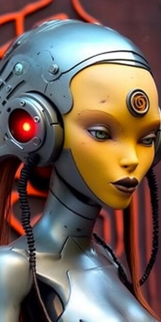 Foto cyberpunk femme fatale uma coleção de retratos de mulheres futuristas e personagens ciborgues