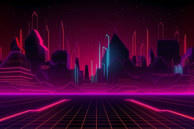 Cyberpunk fondo estructura metálica ciudad calle generada ai