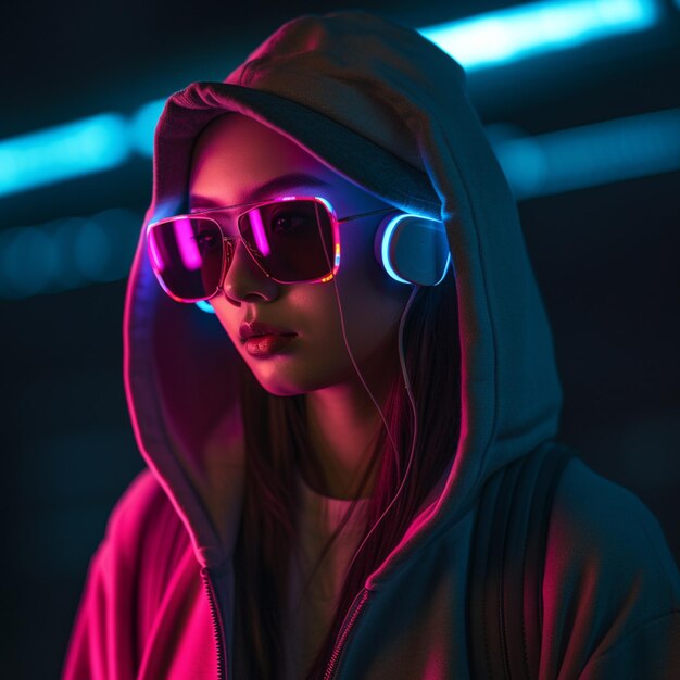 Foto cyberpunk futurista gerado com ia