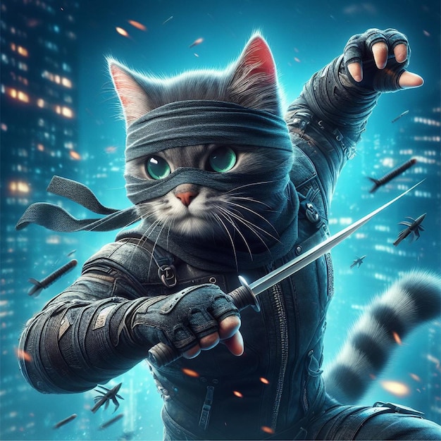 Cyberpunk gato generativo ai