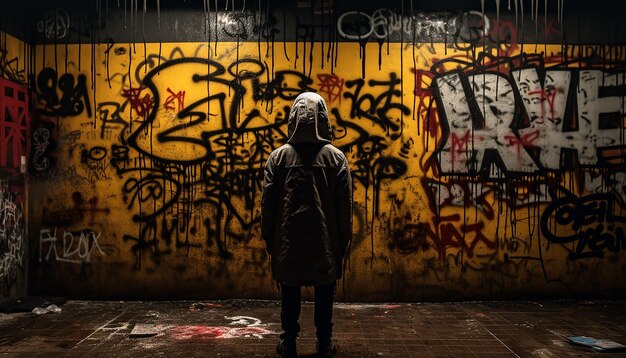 Cyberpunk-Graffiti-Kunst im Stil von Banksy