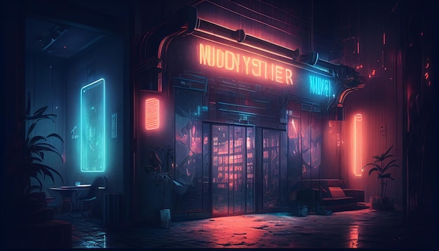 Cyberpunk-Hintergrund des Nachtclubs