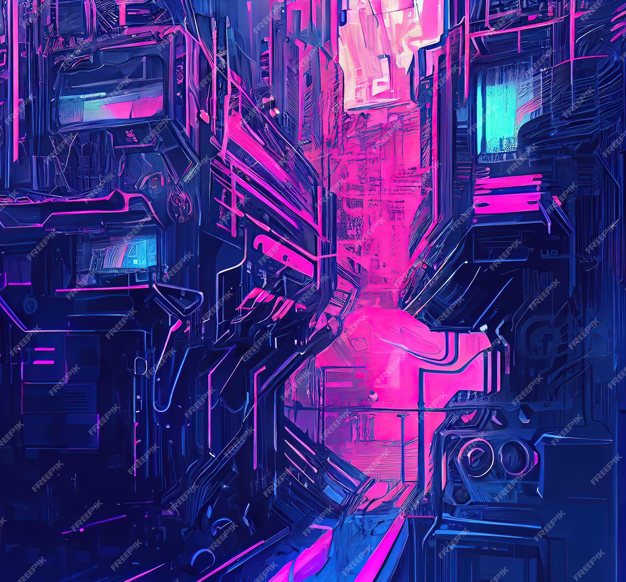 Cyberpunk industrial abstract future wallpaper conceito futurista