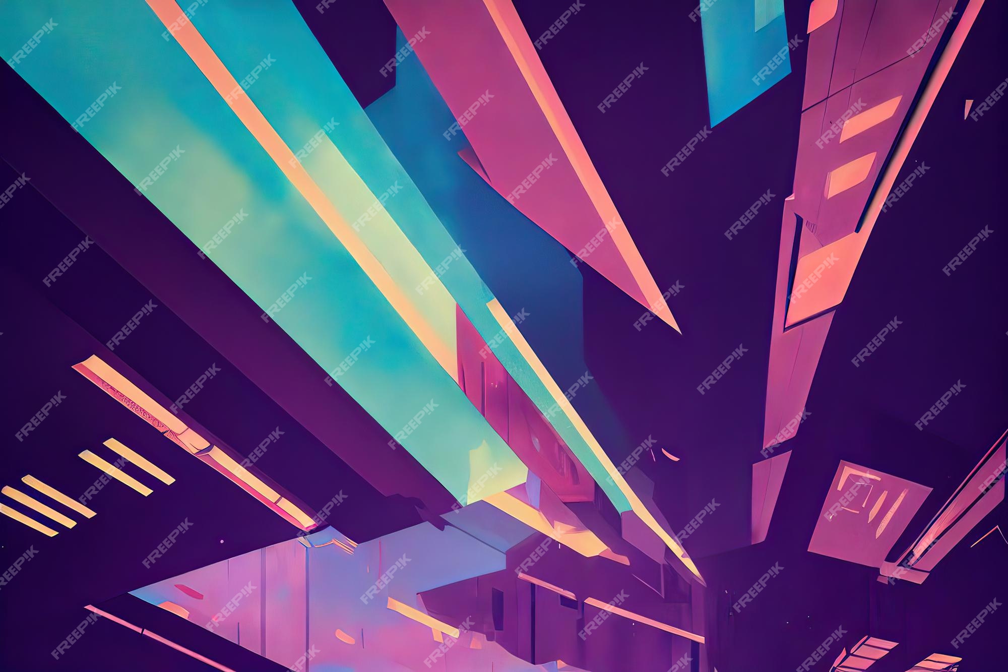 Cyberpunk industrial abstract future wallpaper conceito futurista noite  rosa paisagem urbana ilustração 3d