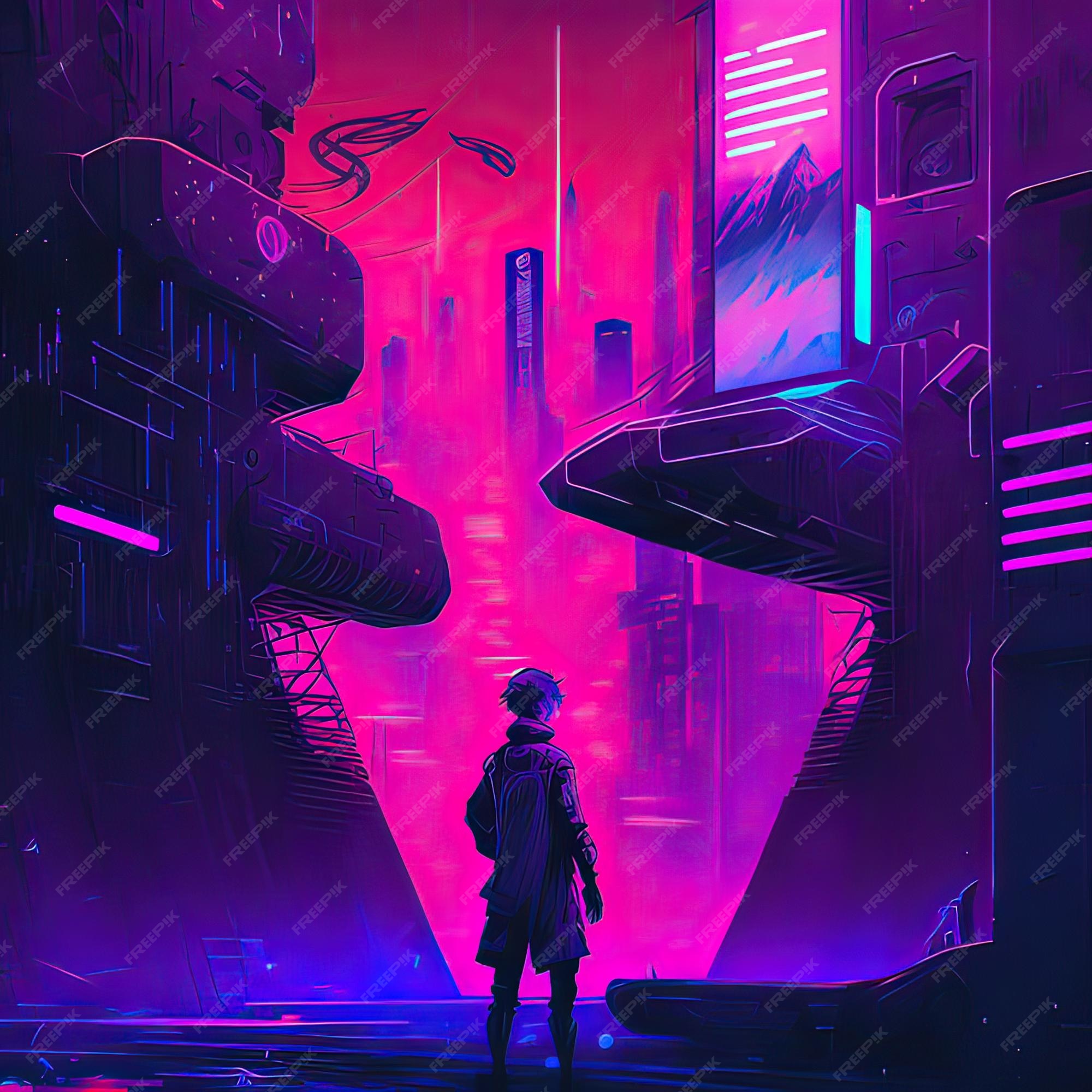 Cyberpunk industrial abstract future wallpaper conceito futurista