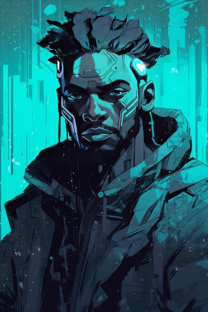 Cyberpunk-Mann-Hintergrundbild