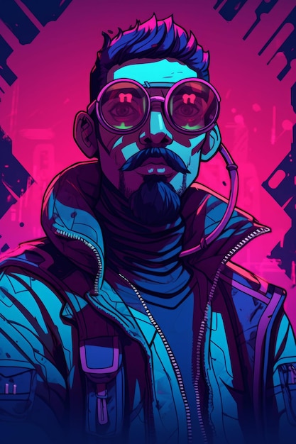 Cyberpunk-Mann-Hintergrundbild