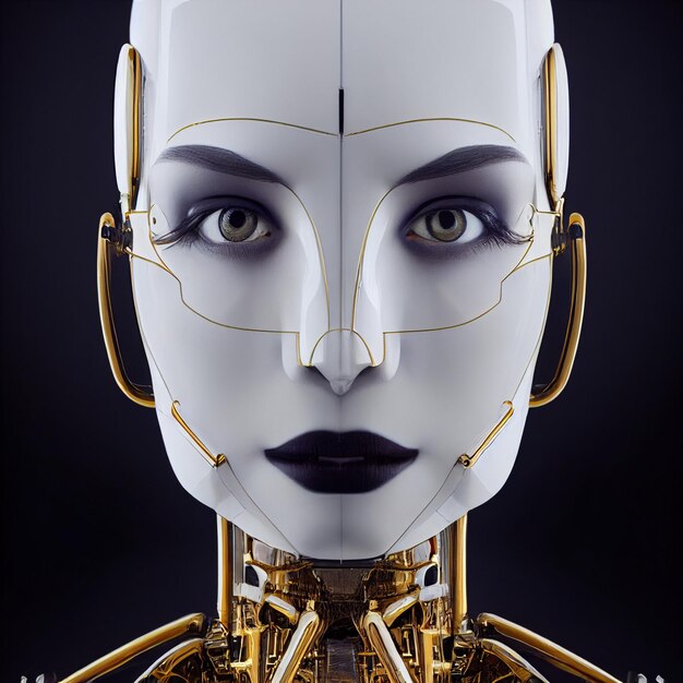 Cyberpunk mujer retrato estilo neón futurista