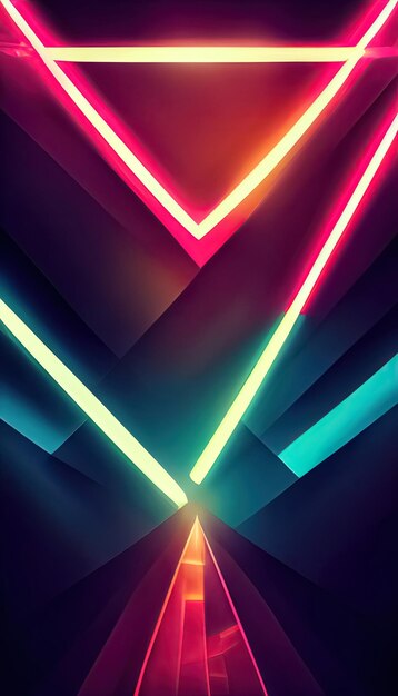 Cyberpunk Neonfarben Scifi abstrakter minimaler geometrischer trendiger futuristischer Hintergrund