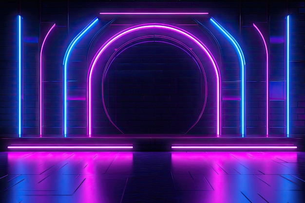Cyberpunk-Neonlicht-Fotokabine