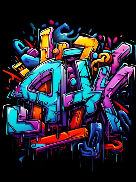 Cyberpunk new school graffiti Deletrea el diseño AYE Katari bl para la caja de la taza de la camiseta