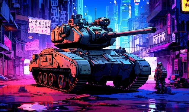 Cyberpunk-Panzermalerei