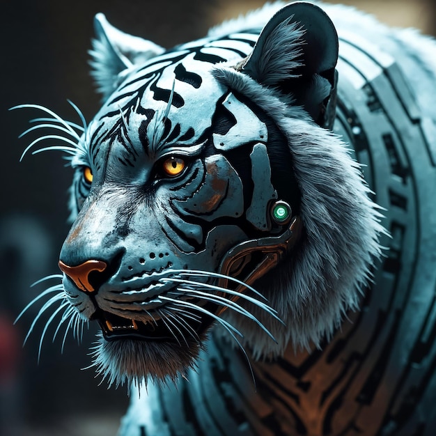 Cyberpunk Robotic Tiger