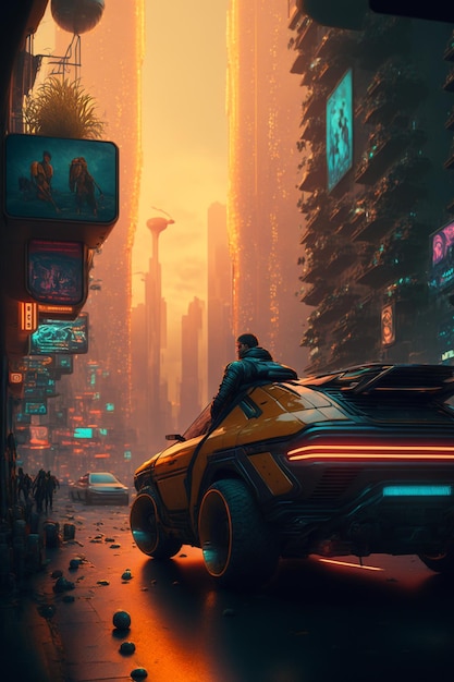 Cyberpunk-Stadt