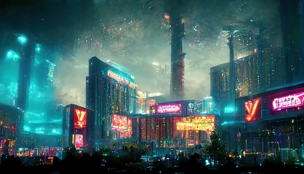 Cyberpunk Las Vegas, bombo realista, HD, tendencia en Artstation, CGSociety, bosque, noche