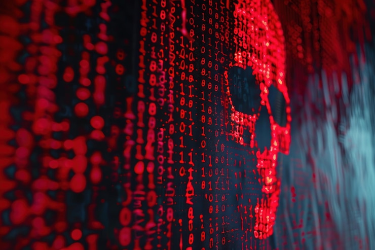 Foto cybersecurity-hintergrund zeigt einen lcd-bildschirm mit einem von grünem code gefertigten hackerangriffskonzept