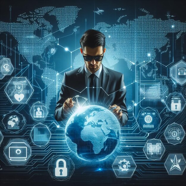 Cybersicherheit Datenschutz Informationen Privatsphäre Internettechnologie Konzept