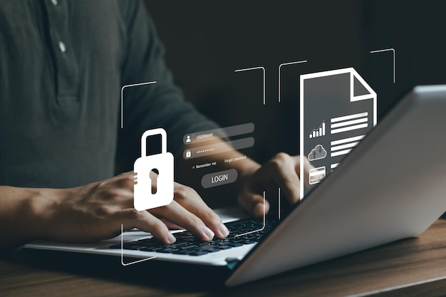 Cybersicherheit Internet- und Netzwerkkonzept Informationssicherheit und Verschlüsselung sicherer Zugang zu Benutzern persönliche Informationen sicherer Internetzugang Cybersicherung