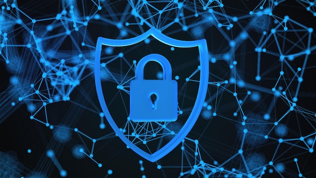 Cybersicherheitsschutz computergeneriert d render