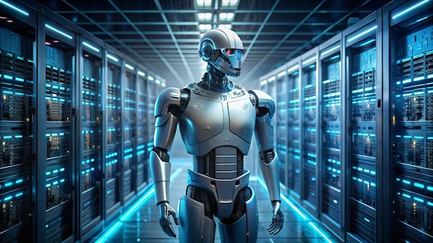 Cyborg-Roboter renderen Robotik-Prozess-Automatisierung