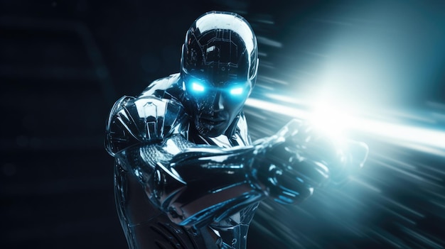 Cyborg Showdown, epischer Laserstrahl-Ausbruch