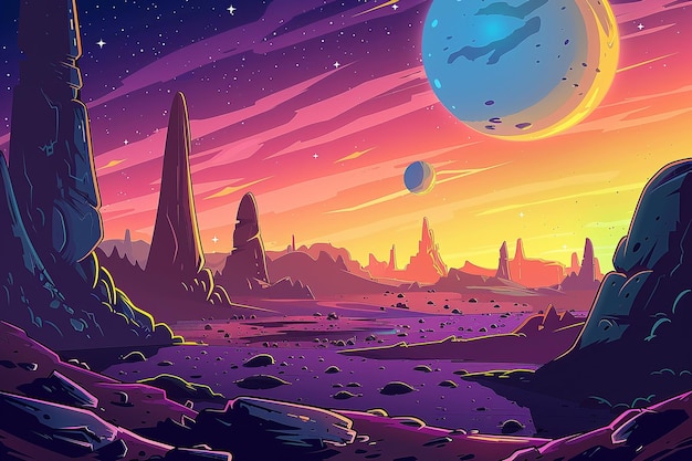 d Alien Planet Hintergrundumgebung für ein Battle Arena Mobil-Spiel