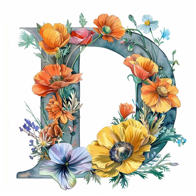 D-Brief mit Sommerfeldblumen