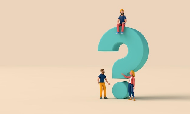 D carácter con un signo de interrogación representación d