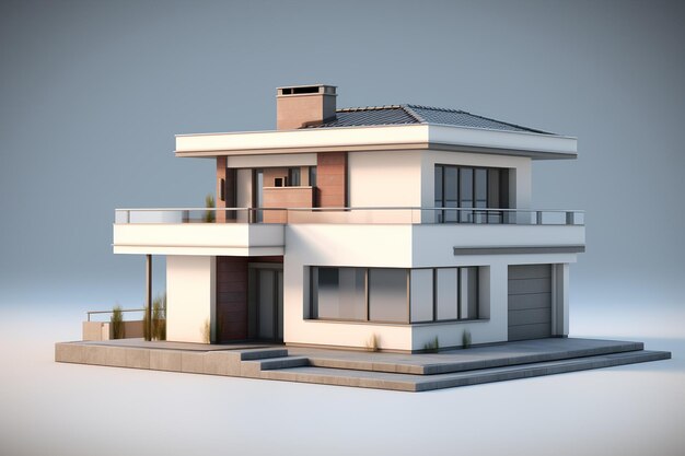 d Hausmodell mit moderner Architektur